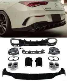 dyfuzor-mercedes-c118-koncowki-chrome-look-amg