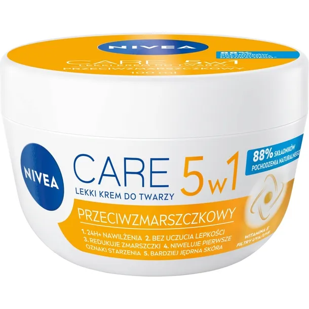 Nivea Care 5w1 Krem Przeciwstarzeniowy do twarzy 0 SPF dzień i noc 100 ml