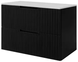 czarna-szafka-lazienkowa-vena-80-cm-z-bialym-blatem-wiszaca-ryflowana