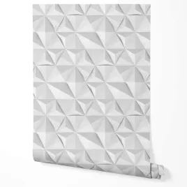 okleina-tapeta-samoprzylepna-efekt-3d-biale-ksztalty-trojkaty-ecru-tlo