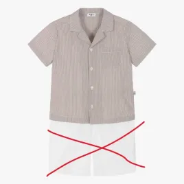 koszula-il-gufo-boys-brown-striped-cotton-roz-12a