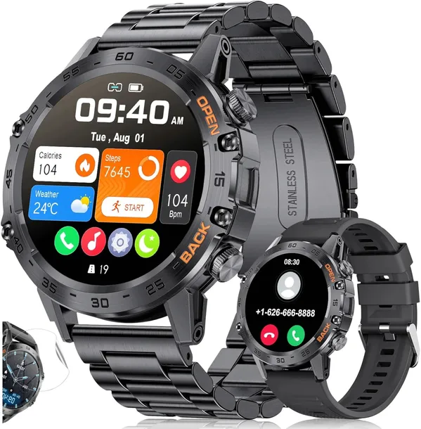 ZEGAREK SMARTWATCH MĘSKI SPORTOWY WOJSKOWY ROZMOWY PL SMART WATCH + GRATISY