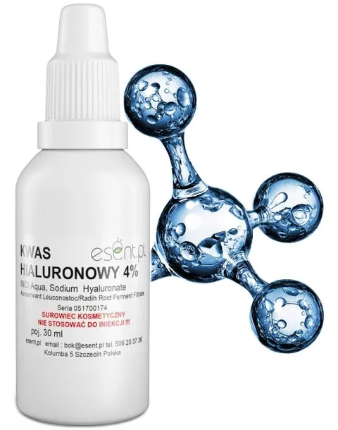 CZYSTY KWAS HIALURONOWY NATURALNY Apteka ROZTWÓR 4% NA TWARZ W DOMU SALON