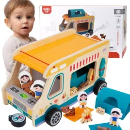 drewniany-kamper-figurki-tooky-toy-odgrywanie-rol-pojazd-auto-wakacje-edu