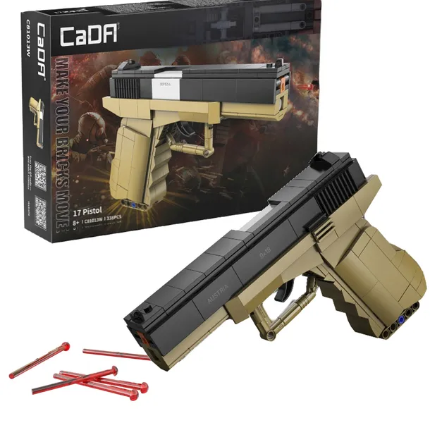 2 zestawy - KLOCKI CADA PISTOLET 17 PISTOL 5 NABOI 338 ELEMENTÓW REPLIKA