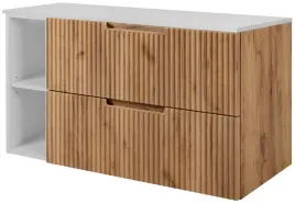dab-craft-zloty-szafka-lazienkowa-vena-100-cm-z-bialym-blatem