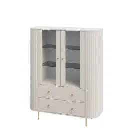 bez-piaskowy-witryna-ovalio-120-cm-frezowana-2-drzwi-2-szuflady