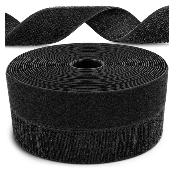 TAŚMA RZEP CZARNA ROLKA KOMPLET ODZIEŻOWA KRAWIECKA MOCNA RZEPOWA 40mm 5mb