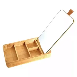 organizer-makeup-bizuterie-kosmetyki-bambus-lustro