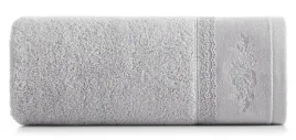 recznik-kapielowy-sisi-70x140-cm-srebrny-z-koronka-ozdobny-haft