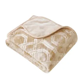 gruby-cieply-miekki-koc-na-lozko-bezowy-tloczony-narzuta-pled-160-x-200