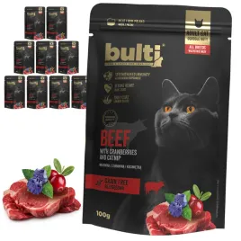 bulti-superfood-mokra-karma-dla-kota-wolowina-zurawina-i-kocimietka-10x100g