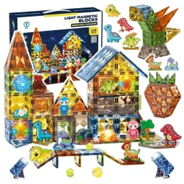 klocki-magnetyczne-konstrukcyjne-swiecace-dinozaury-dla-dzieci-led-126-el