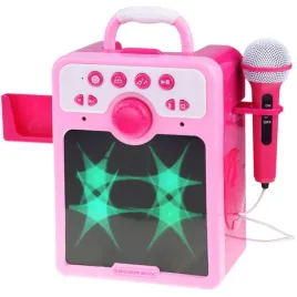 muzyczny-glosnik-rozowy-boombox-dla-dzieci-z-mikrofonem-in0166