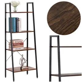 regal-na-ksiazki-z-polkami-drabinkowy-loft-industrialny-metalowy-4-polki