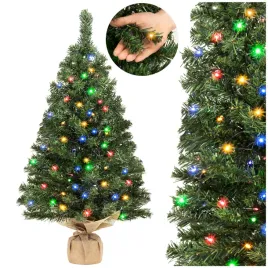 choinka-sztuczna-z-oswietleniem-lampki-50-led-90cm-juta-zielona-multikolor