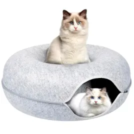 legowisko-tunel-dla-kota-okragly-domek-wygodny-paczek-donut-zabawka-szary