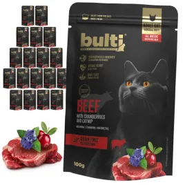 bulti-superfood-mokra-karma-dla-kota-wolowina-zurawina-i-kocimietka-20x100g