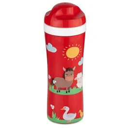 bidon-czerwony-dla-dzieci-ze-zwierzatkami-na-wode-butelka-wielorazowa-400ml