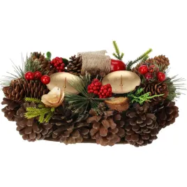 swiecznik-z-szyszek-zloty-swiateczny-dekoracja-na-dwie-swieczki-16x8x26-cm