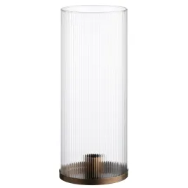 swiecznik-na-swiece-stozkowa-szklo-metal-25-cm-srednica-10-cm-transparentny