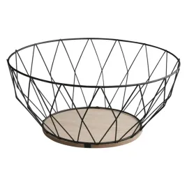 kosz-metalowy-na-owoce-z-drewniana-podstawka-romby-28cm-czarny-altom-design
