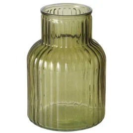 wazon-szklany-ryflowane-szklo-zielony-wysokosc-20-cm-srednica-14-cm