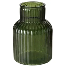 wazon-szklany-zielony-ryflowane-szklo-20-cm-prazkowany-na-kwiaty