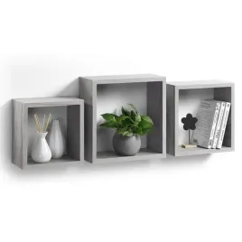 polka-wiszaca-dekoracyjna-kostka-szara-ozdobna-3-sztuki-30x30x118-cm