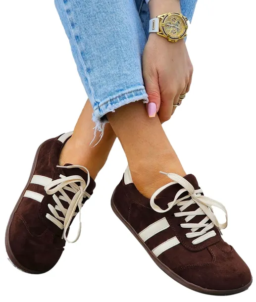 Zamszowe Buty Sportowe Barefoot Czekoladowe 39