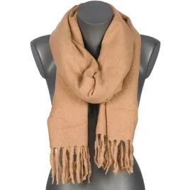 szalik-damski-klasyczny-cieply-gladki-design-z-fredzlami-karmelowy