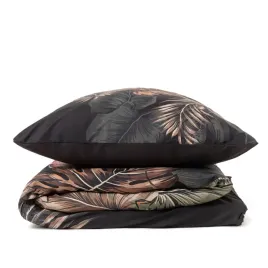 posciel-fonce-z-mikrofibry-czarna-w-liscie-160x200-cm-homla