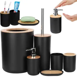 zestaw-lazienkowy-szczotka-do-lazienki-wc-dozownik-kosz-czarny-komplet-6w1