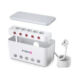 listwa-zasilajaca-organizer-na-przewody-5x-ac-4x-usb-ineox-lzo-1w-bialy