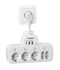 rozdzielacz-listwa-wielofunkcyjna-5xac-3xusb-pd20w-qc18-4000w-ineox-lzw-5uw