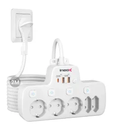 rozdzielacz-listwa-wielofunkcyjna-5xac-3xusb-pd20w-qc18-4000w-lzw-5uw2m-2m