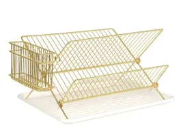 suszarka-do-naczyn-stojaca-dwupoziomowa-ciekacz-zloty-dish-rack