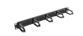 organizer-kabli-19-1u-z-5-uchwytami-typ-b-panel-szczotkowany-czarny-ak-12