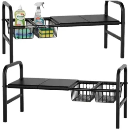 organizer-do-szafki-regal-kuchenny-polka-metalowy-stelaz-czarny-2-kosze