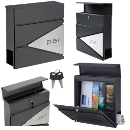 duza-skrzynka-pocztowa-na-listy-gazety-antracytowa-napis-post-37x37x105-cm