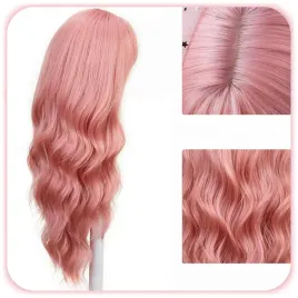 peruka-damska-dlugie-rozowe-wlosy-fale-z-grzywka-syntetyczne-70-cm-cosplay