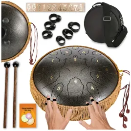 handpan-muzyczny-beben-jezykowy-stalowy-czarny-30cm-15-tonow-akcesoria