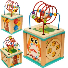 drewniana-kostka-interaktywna-edukacyjna-montessori-sorter-labirynt-zabawka