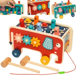 montessori-ukladanka-drewniana-zabawka-slon-wbijak-nauka-ksztaltow-kolorow