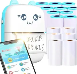 drukus-drukarka-termiczna-do-zdjec-bluetooth-mini-kot-11szt-rolek-druku