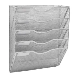 organizer-scienny-na-dokumenty-wiszacy-5-przegrodek-a4-szary-metalowy