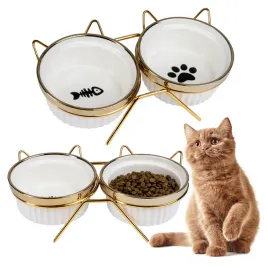 miska-ceramiczna-dla-kota-na-stojaku-podwyzszona-300-ml-zestaw-2-szt-biala
