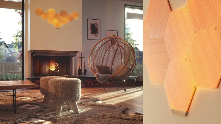 nanoleaf-elements-hexagons-zestaw-7-paneli-swietlnych-led-wyglad-drewna-ksztalt-zarowki-tradycyjna