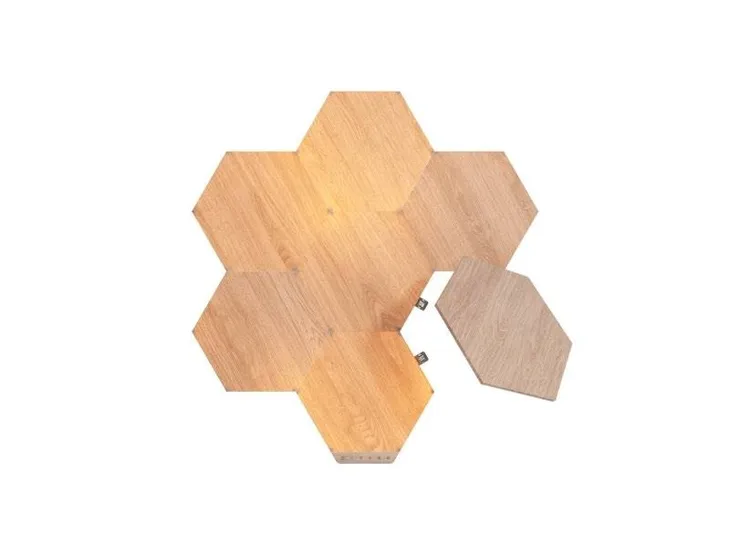 nanoleaf-elements-hexagons-zestaw-7-paneli-swietlnych-led-wyglad-drewna-marka-nanoleaf