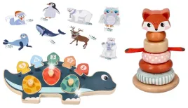 piramidka-sensoryczna-lis-dinozaur-drewniany-z-cyferkami-naplamka-adamtoys